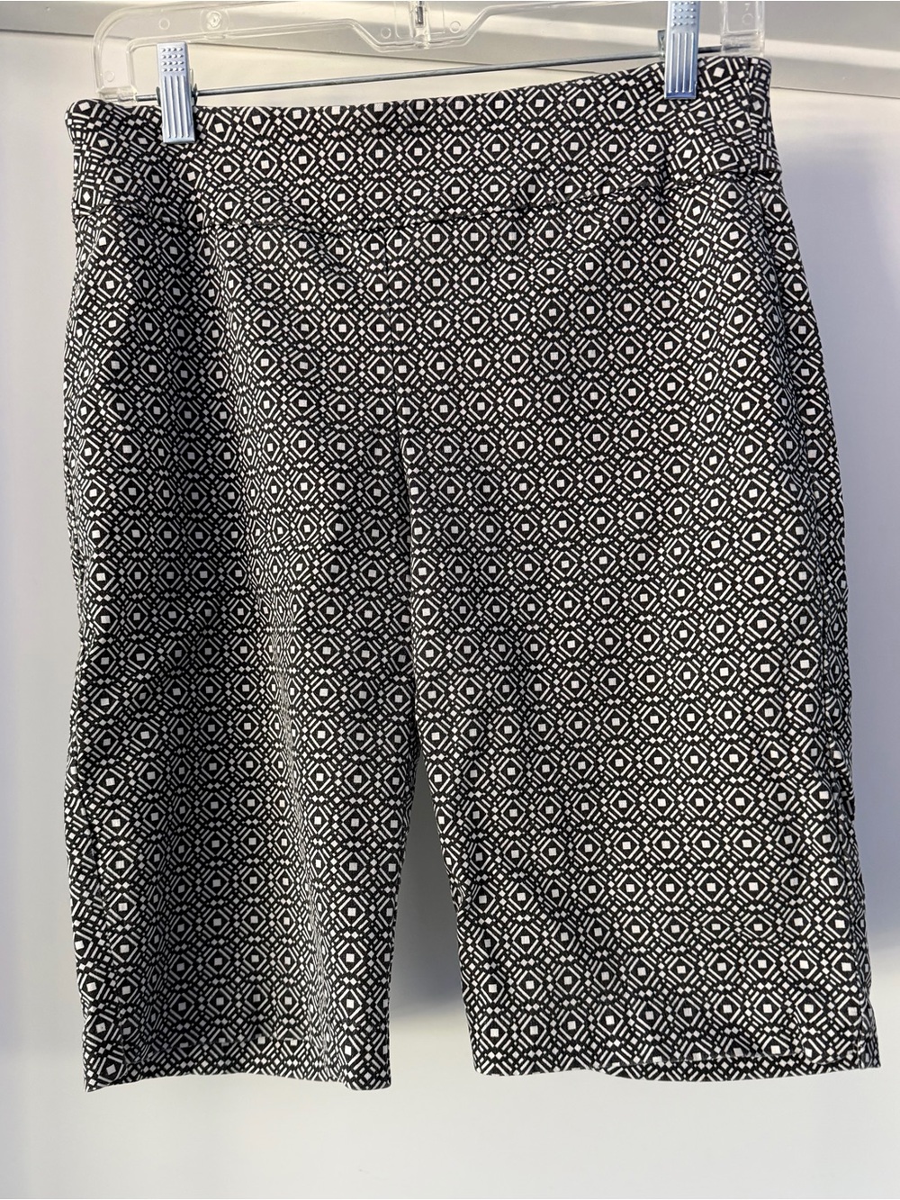 Black & White Geometric Knit Shorts